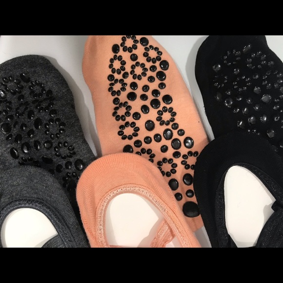 3 PACK Yoga, Barre, Grip Socks Pink Grey Black - Picture 5 of 8